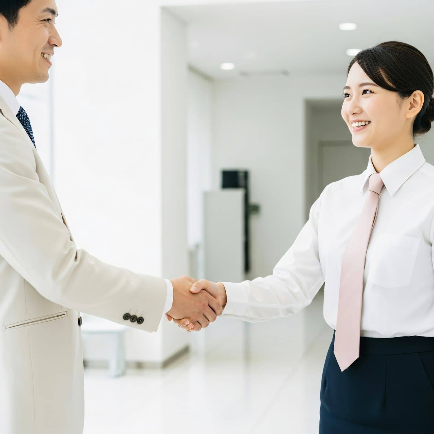 Two professionals shaking hands