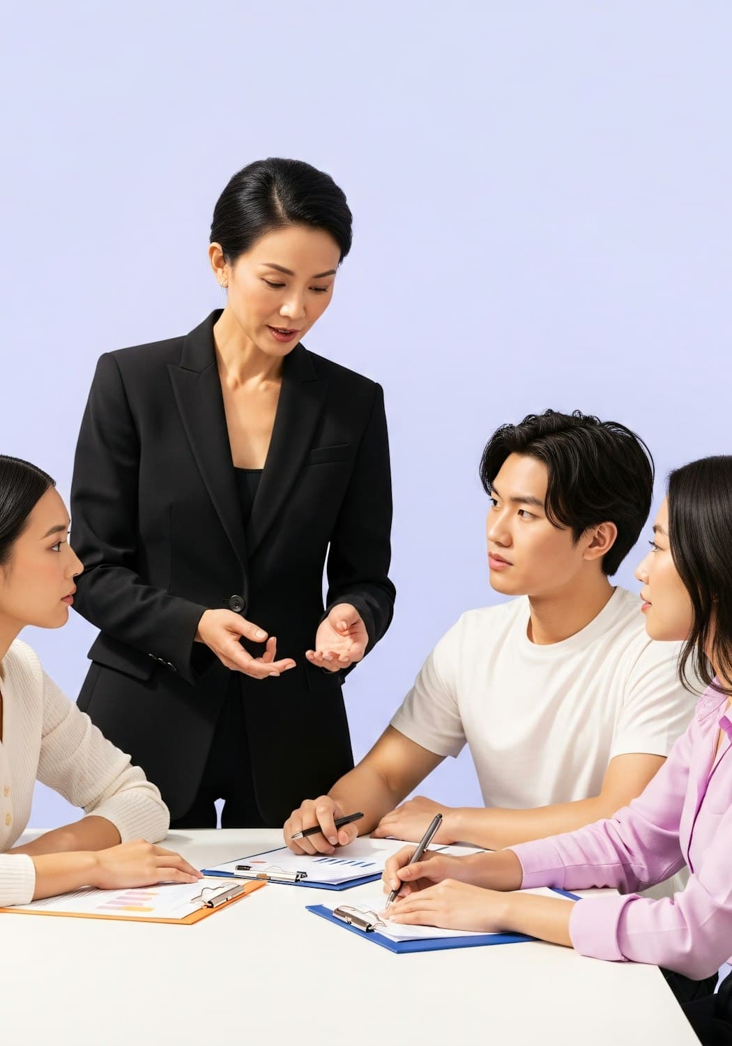 An event team reviewing plans together